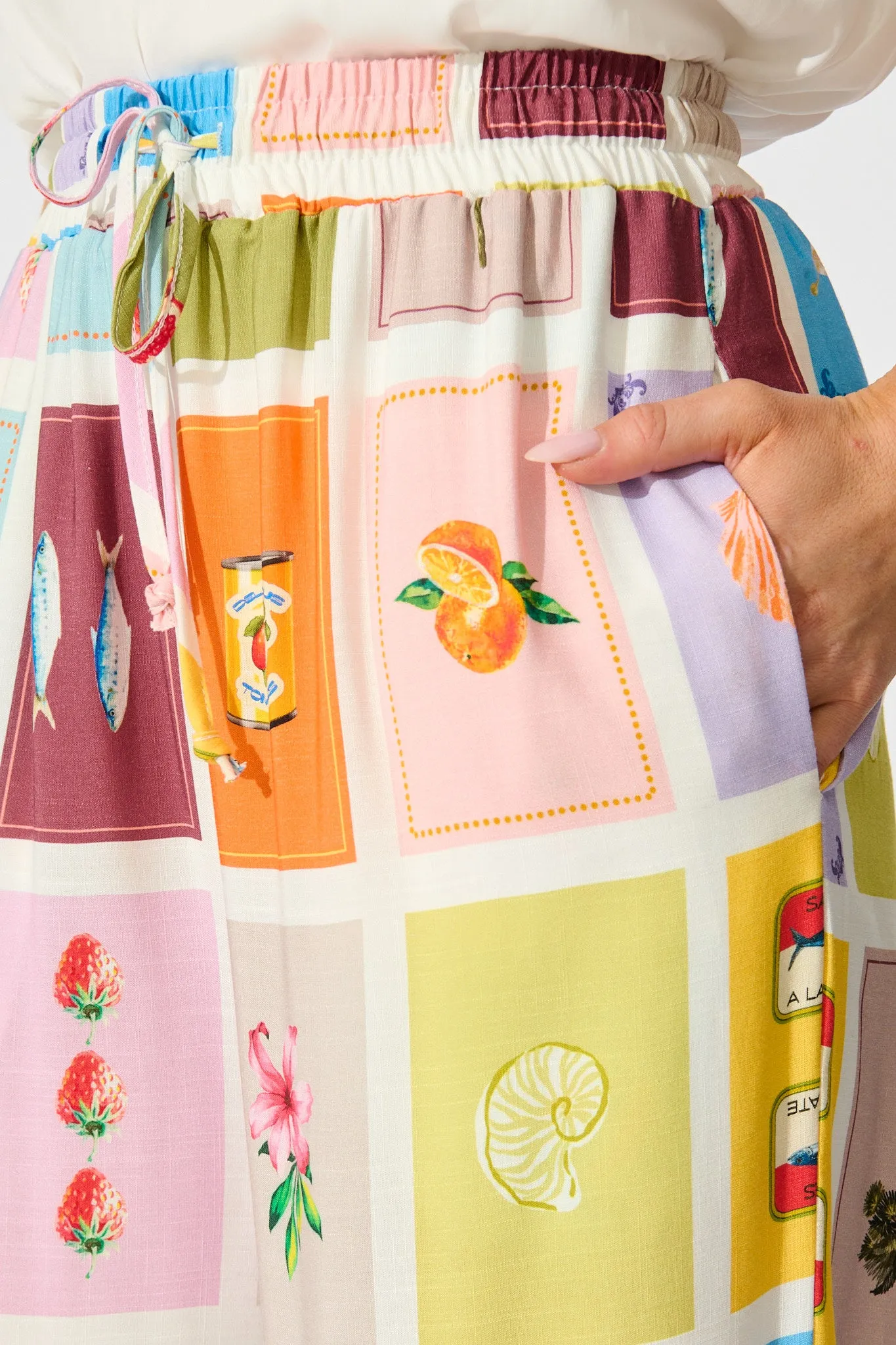 Club Riveria Pant in Multi Conversational Print sold by St Frock product image thumbnail 5