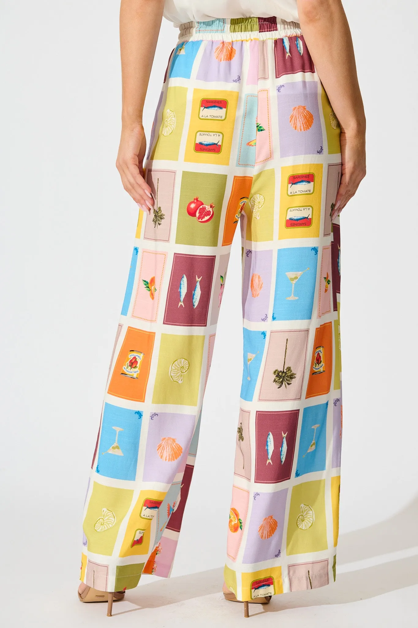 Club Riveria Pant in Multi Conversational Print sold by St Frock product image thumbnail 3