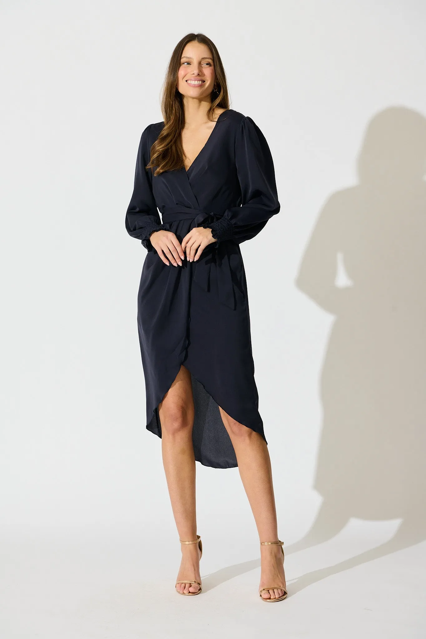 Rosemarie Midi Dress in Navy sold by St Frock