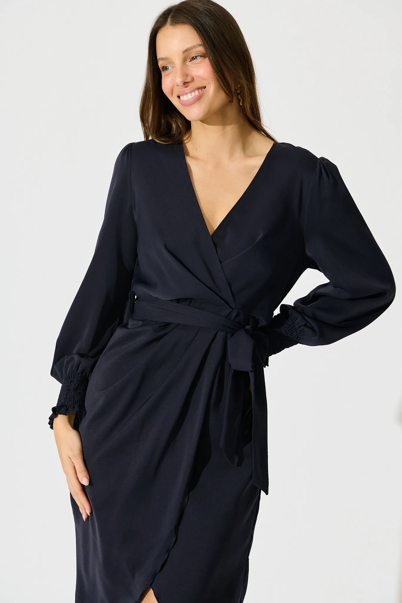 Rosemarie Midi Dress in Navy sold by St Frock product image thumbnail 2