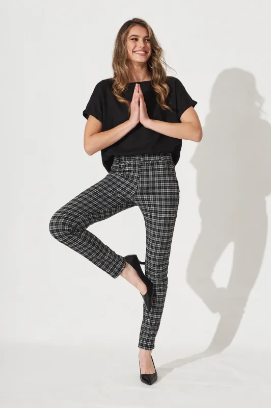 Workflow Skinny Pants In Black Check sold by St Frock