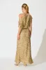 Amiri Off Shoulder Maxi Dress in Gold Sequin sold by St Frock