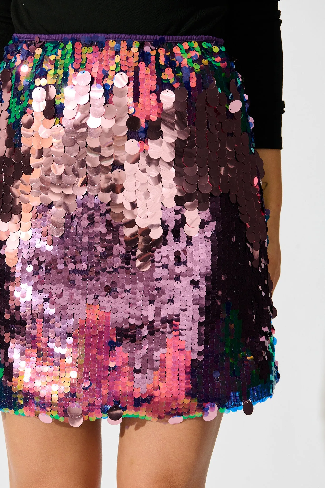 Sequinned Seduction Skirt in Purple Multi Sequin sold by St Frock product image thumbnail 5