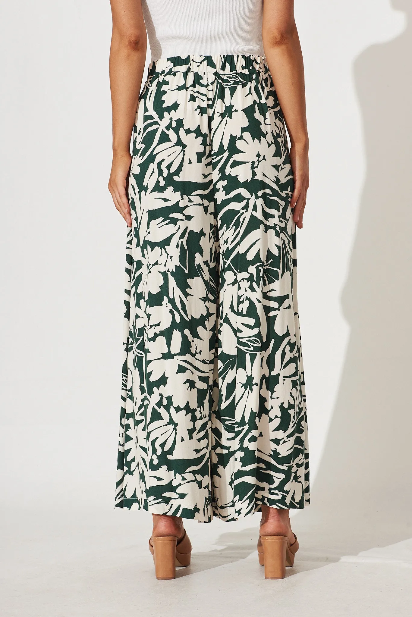 Effenty Pants In Cream With Green Print sold by St Frock product image thumbnail 5