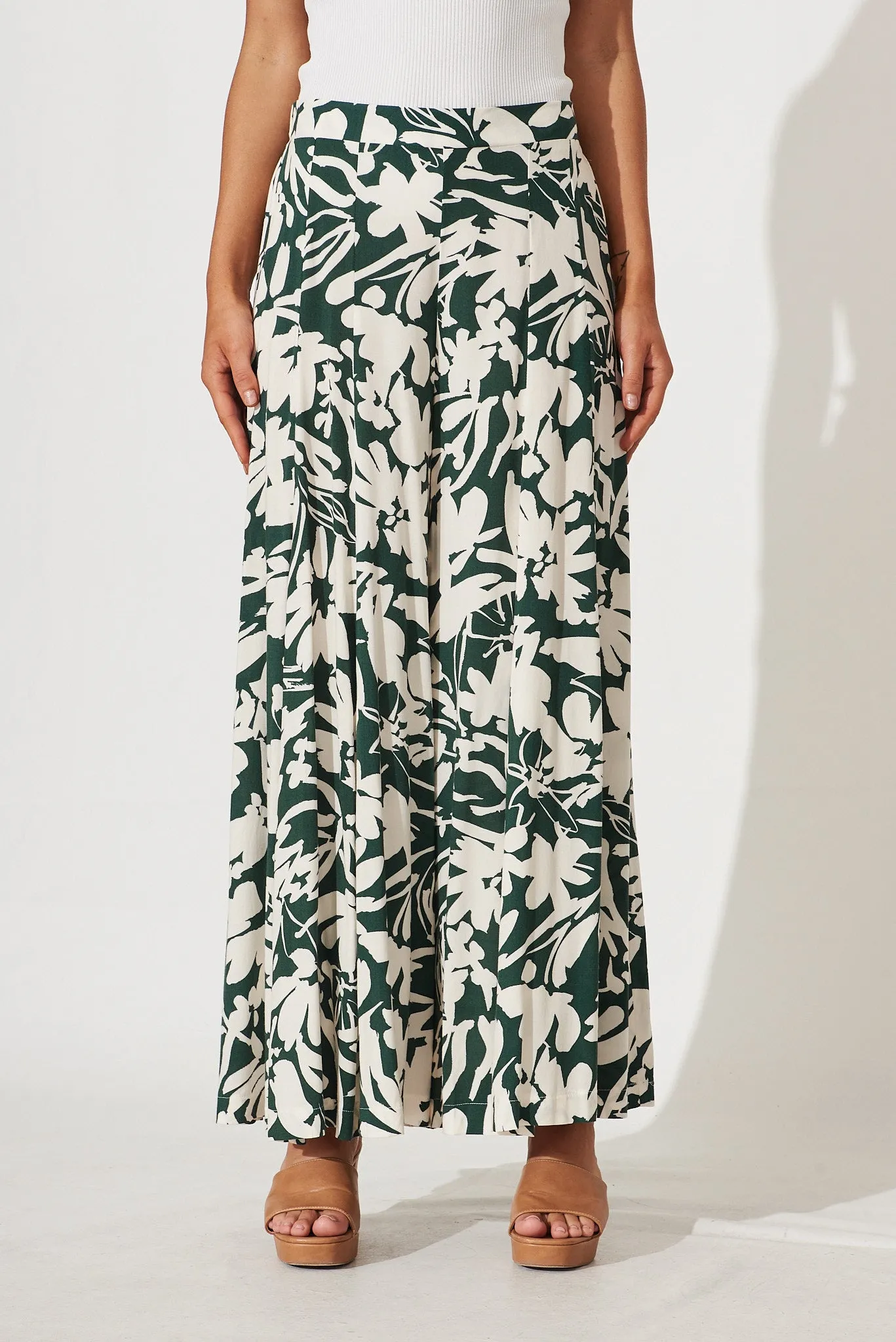 Effenty Pants In Cream With Green Print sold by St Frock product image thumbnail 3