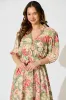 Vintage Blossom Dress in Sage with Blush Floral sold by St Frock