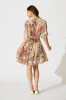 Vintage Blossom Dress in Sage with Blush Floral sold by St Frock