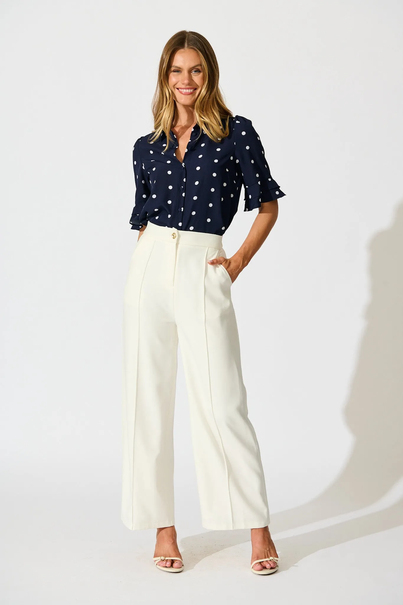 Perfectly Placed Shirt in Navy with White Spot sold by St Frock product image thumbnail 4