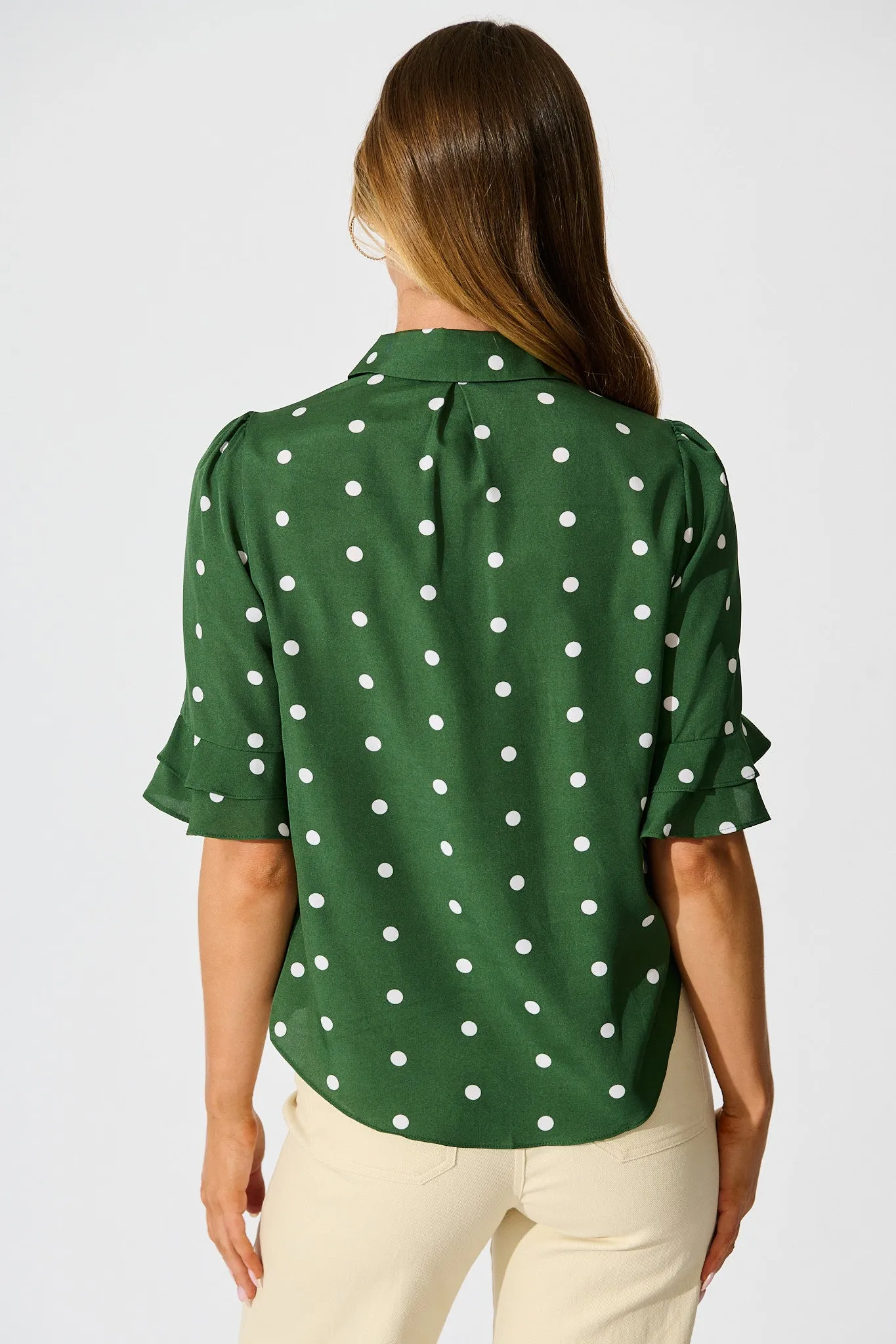 Perfectly Placed Shirt in Emerald with White Spot sold by St Frock product image thumbnail 3
