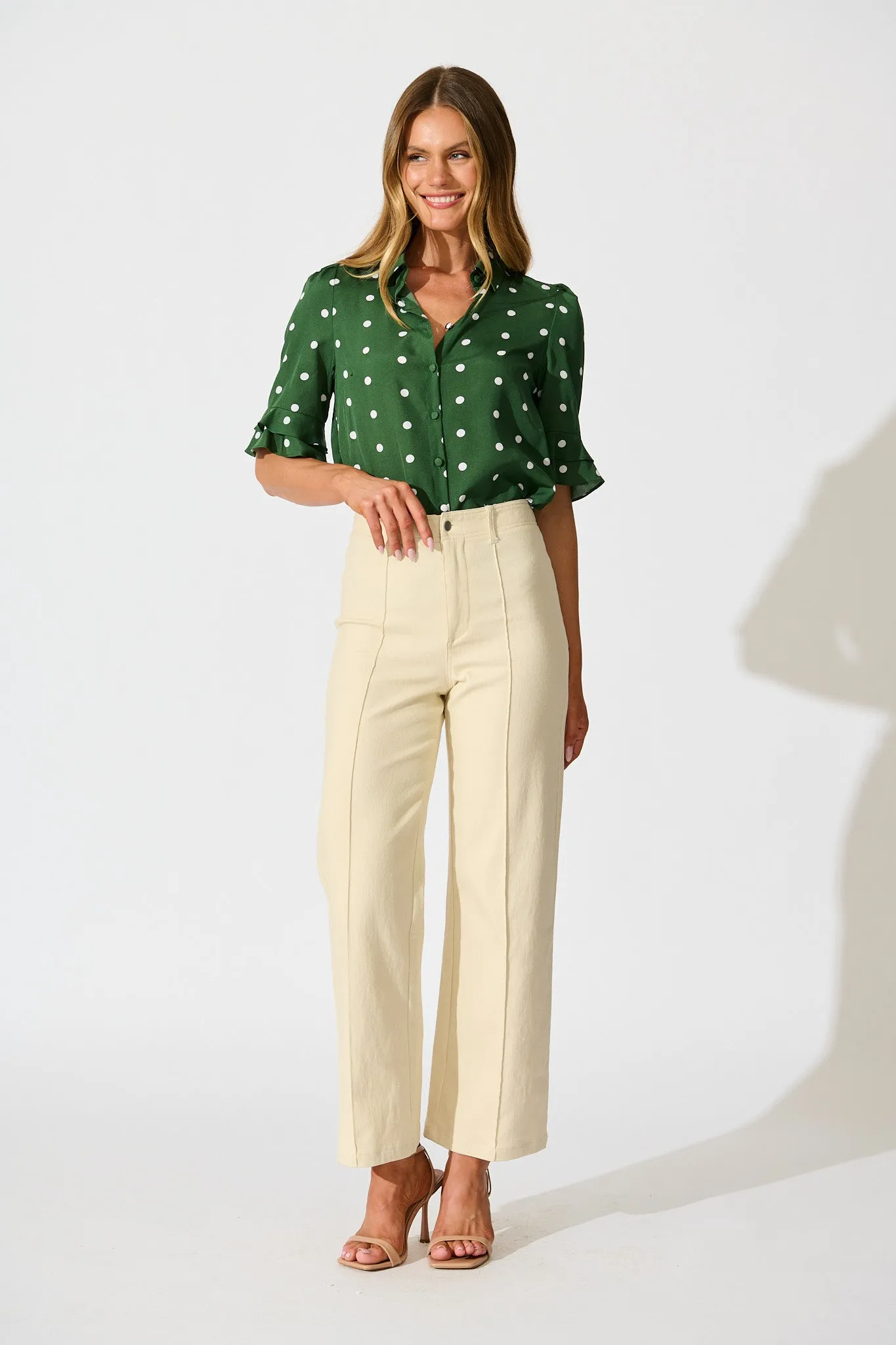 Perfectly Placed Shirt in Emerald with White Spot sold by St Frock product image thumbnail 4