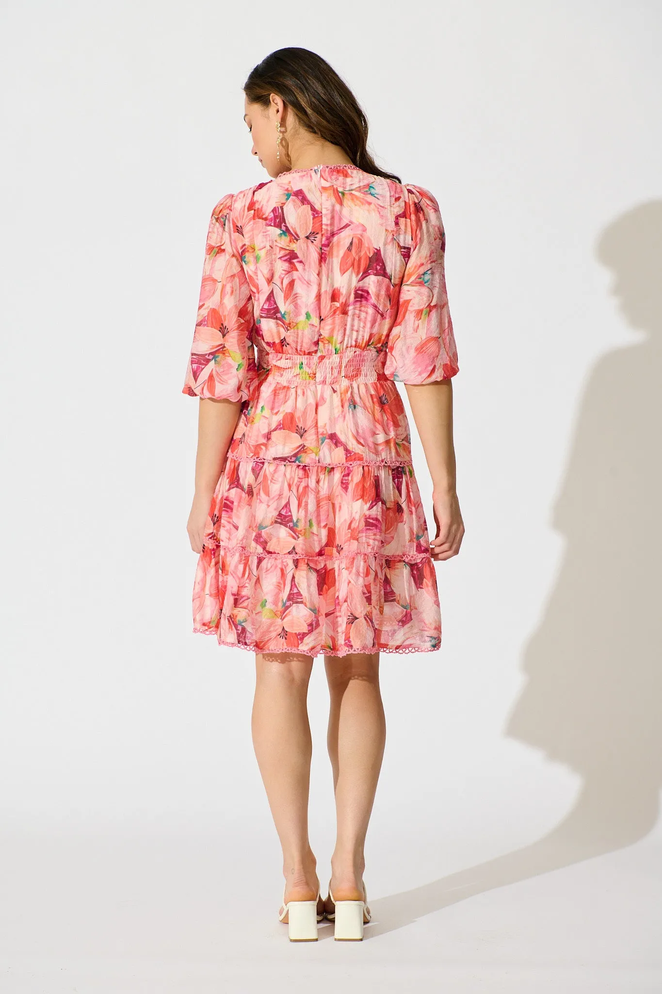 Camelia Dress in Pink Watercolour Print sold by St Frock product image thumbnail 4
