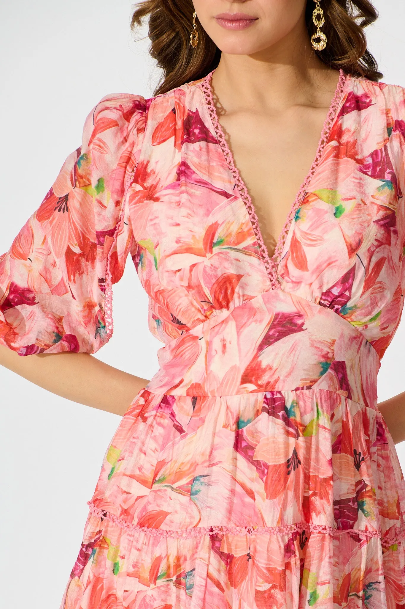 Camelia Dress in Pink Watercolour Print sold by St Frock product image thumbnail 5