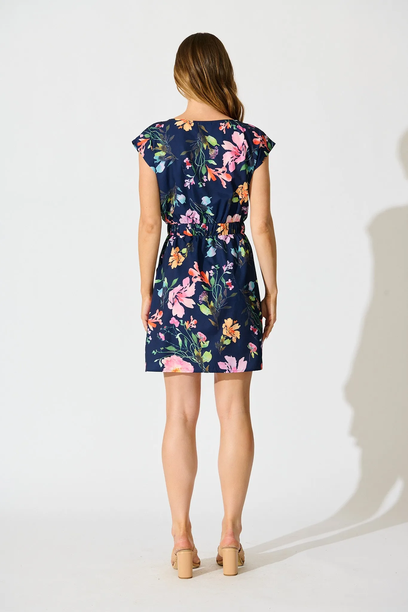 June Dress In Navy With Multi Floral Print sold by St Frock product image thumbnail 4