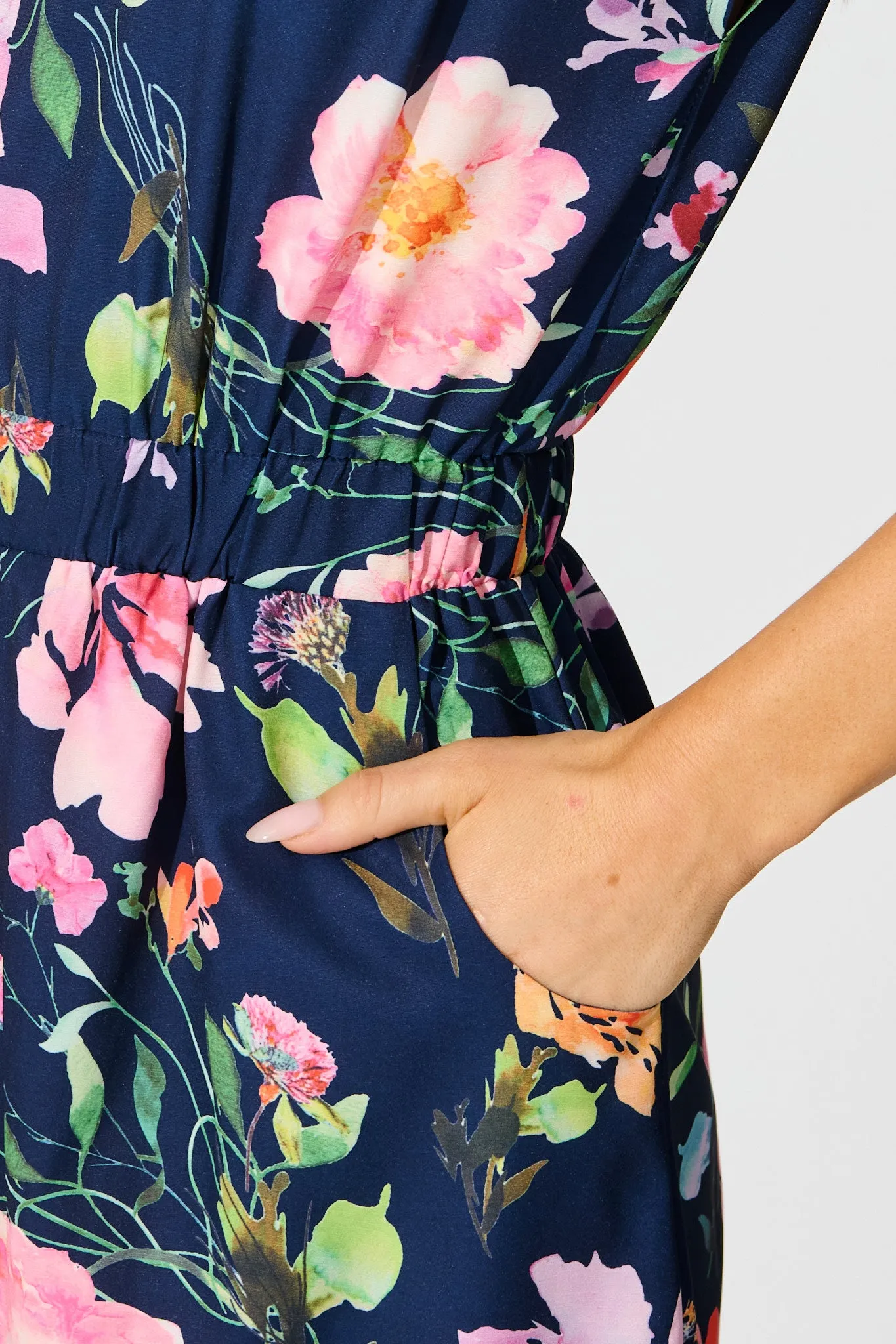 June Dress In Navy With Multi Floral Print sold by St Frock product image thumbnail 5