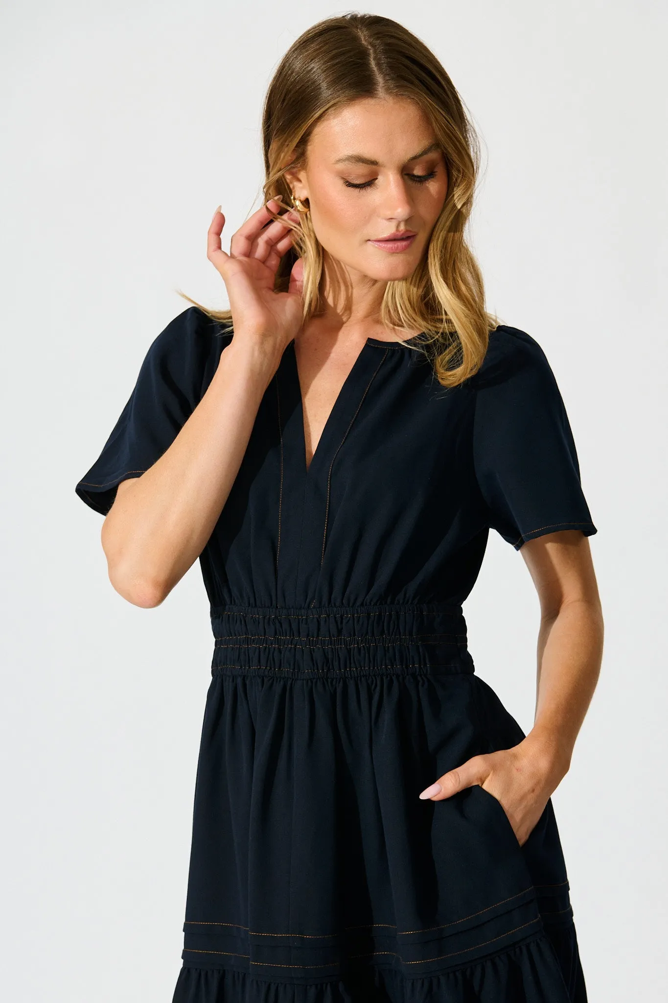 Florencia Maxi Dress in Navy sold by St Frock product image thumbnail 2