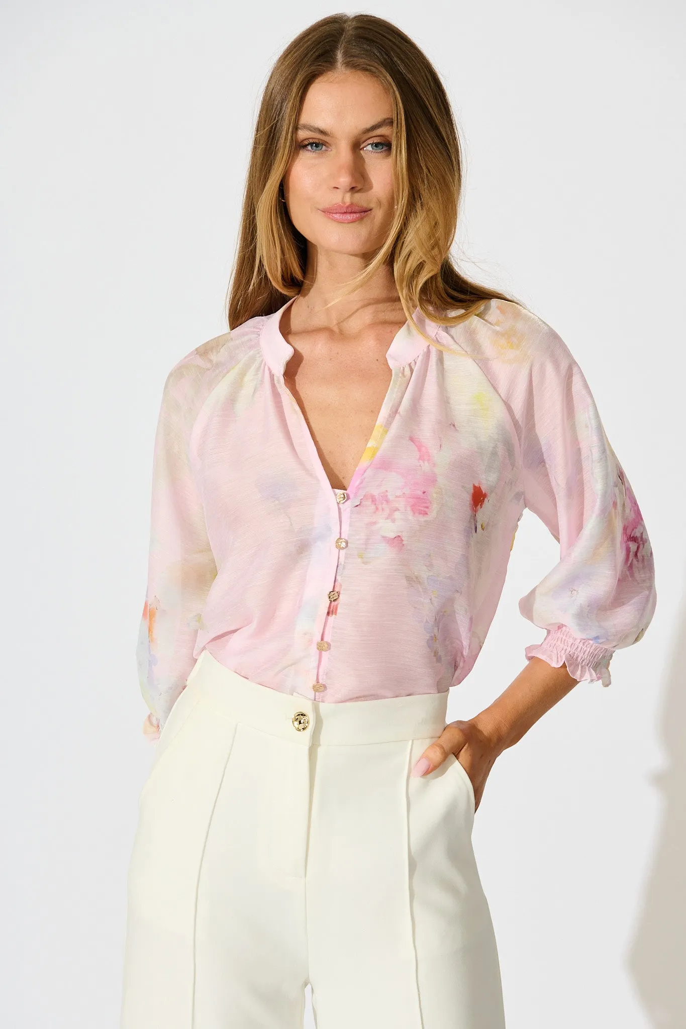 Martisha Top in Light Pink Floral sold by St Frock product image thumbnail 2