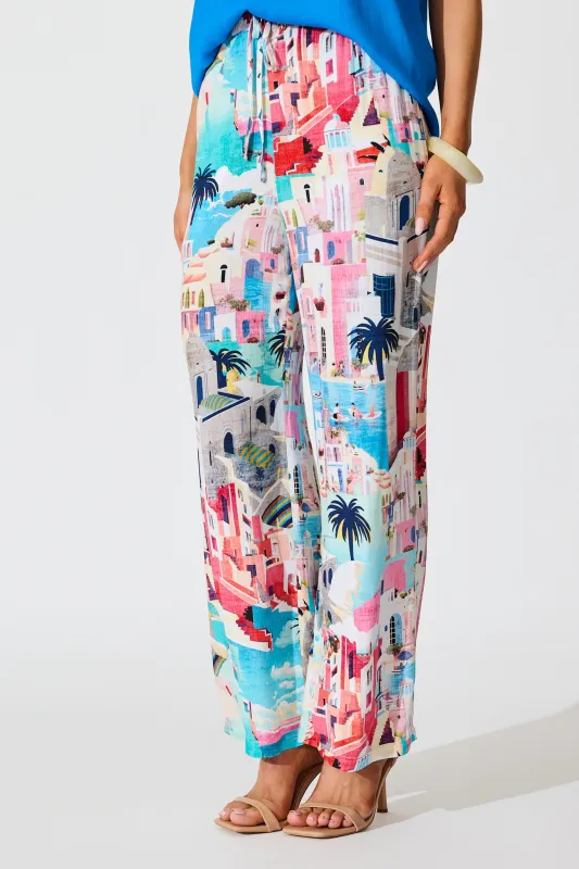 Sun-Kissed Sky Pant in Multi Print sold by St Frock