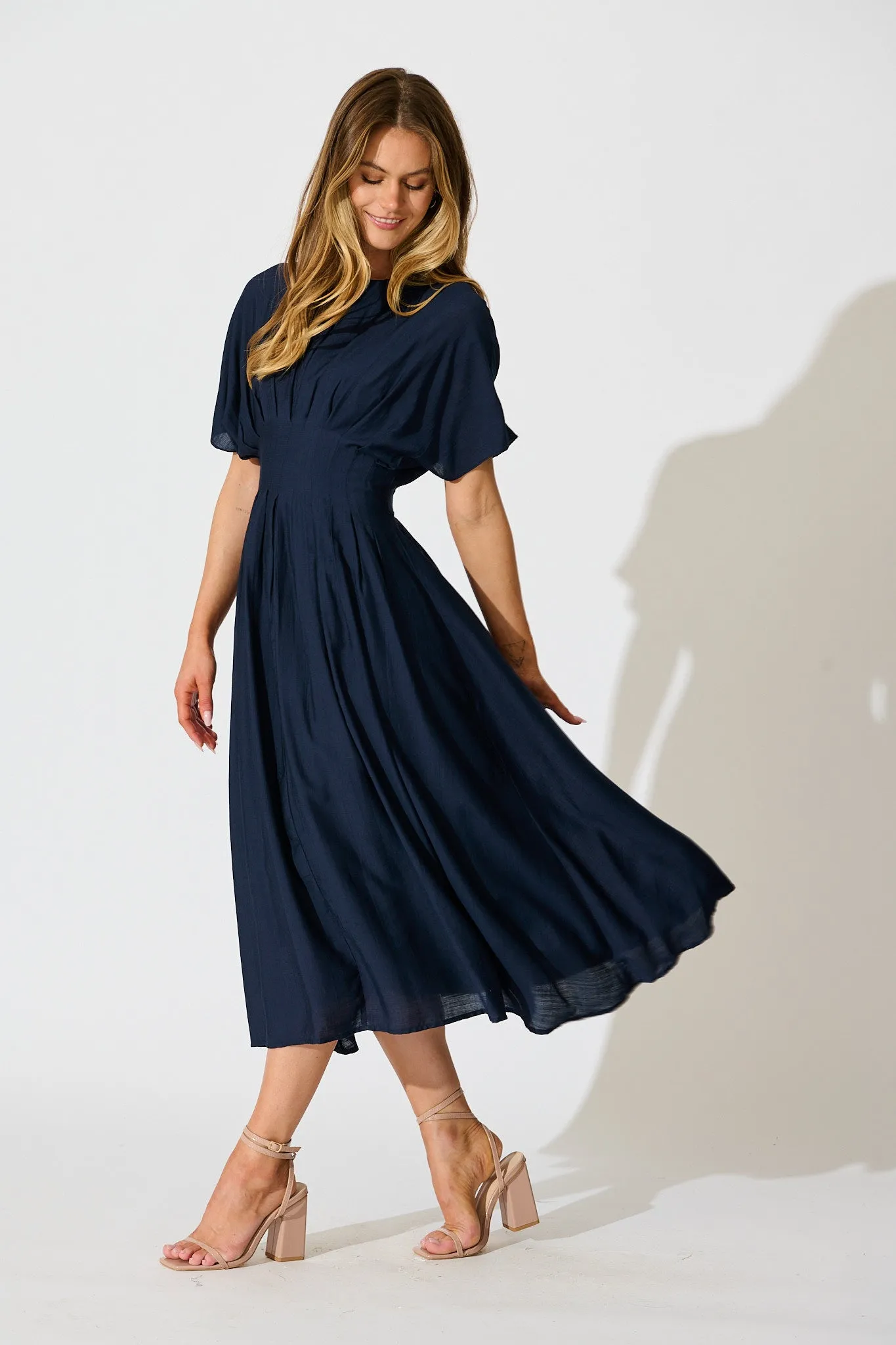 Elegance Echo Maxi Dress in Navy sold by St Frock product image thumbnail 3