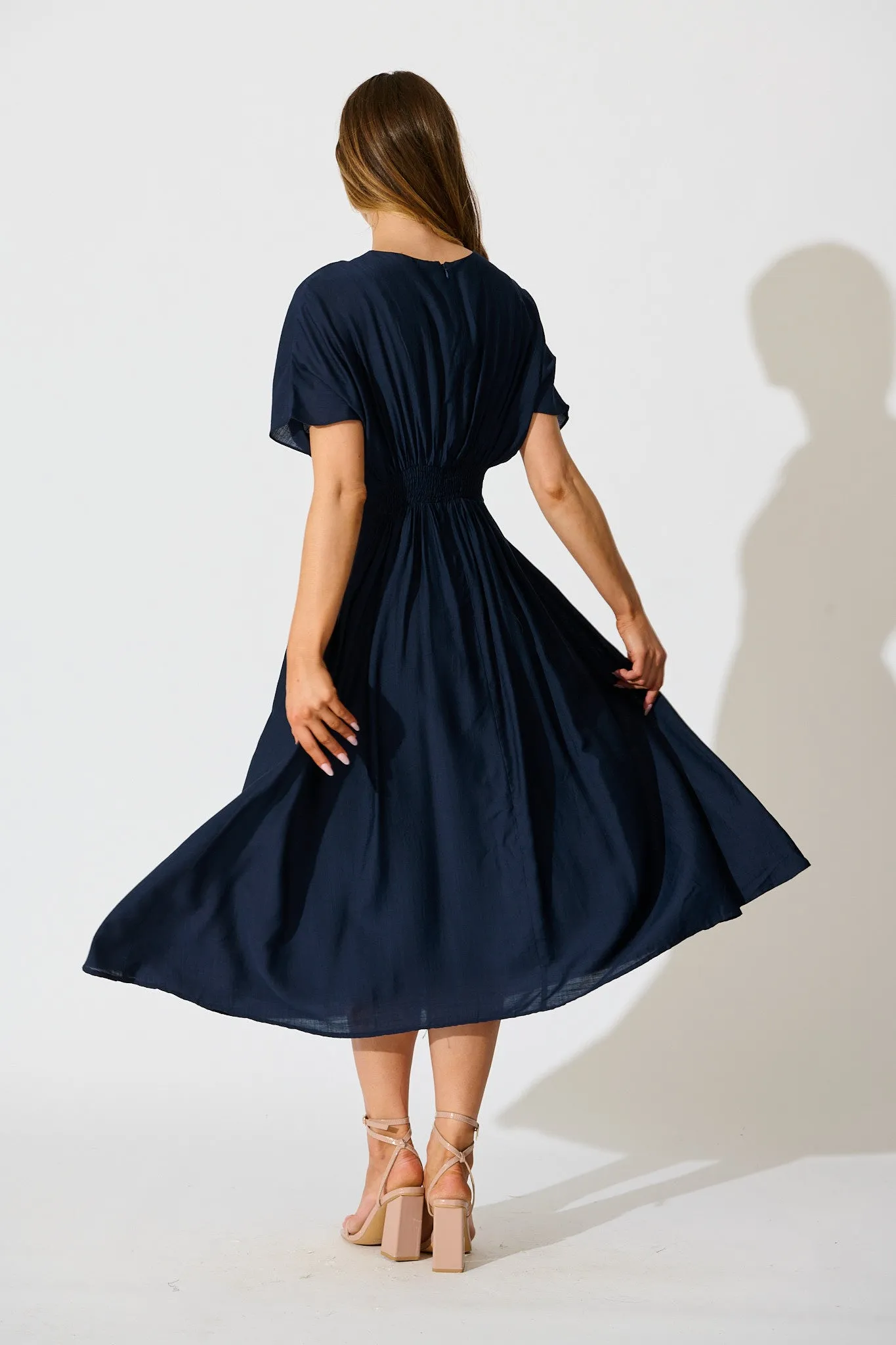 Elegance Echo Maxi Dress in Navy sold by St Frock product image thumbnail 4