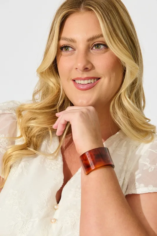Carmen Cuff Bangle in Amber Resin sold by St Frock