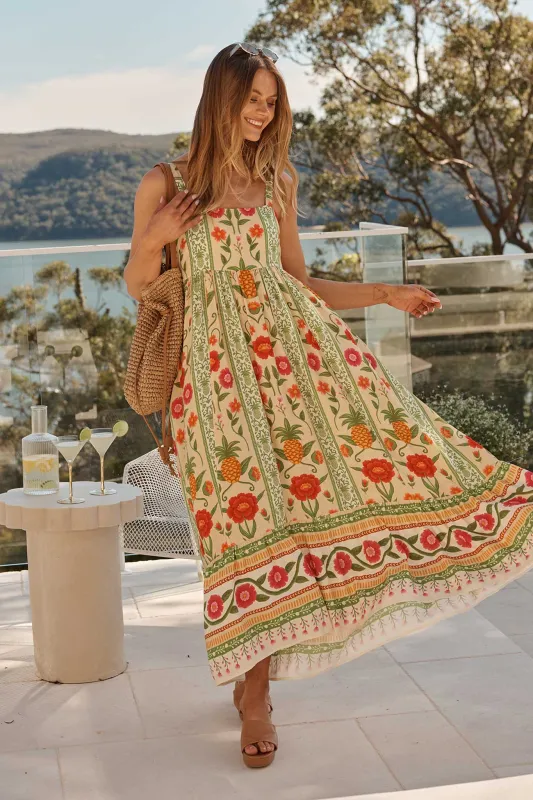 SunKissed Midi Dress In Pineapple Print sold by St Frock