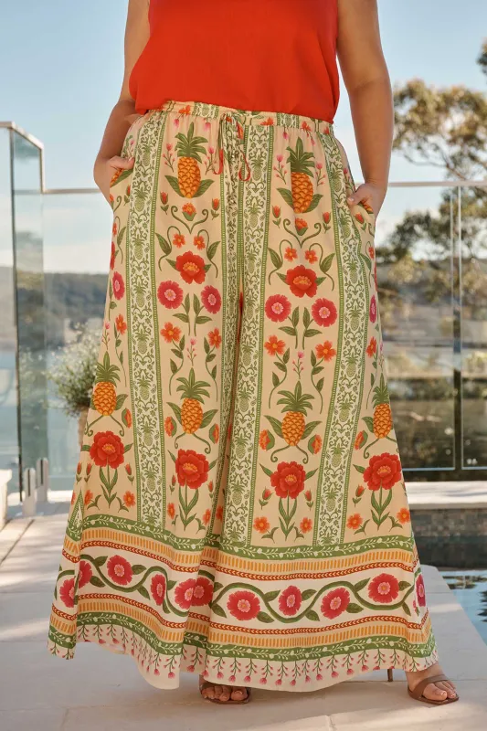 Isla Tropic Pant in Pineapple Print sold by St Frock