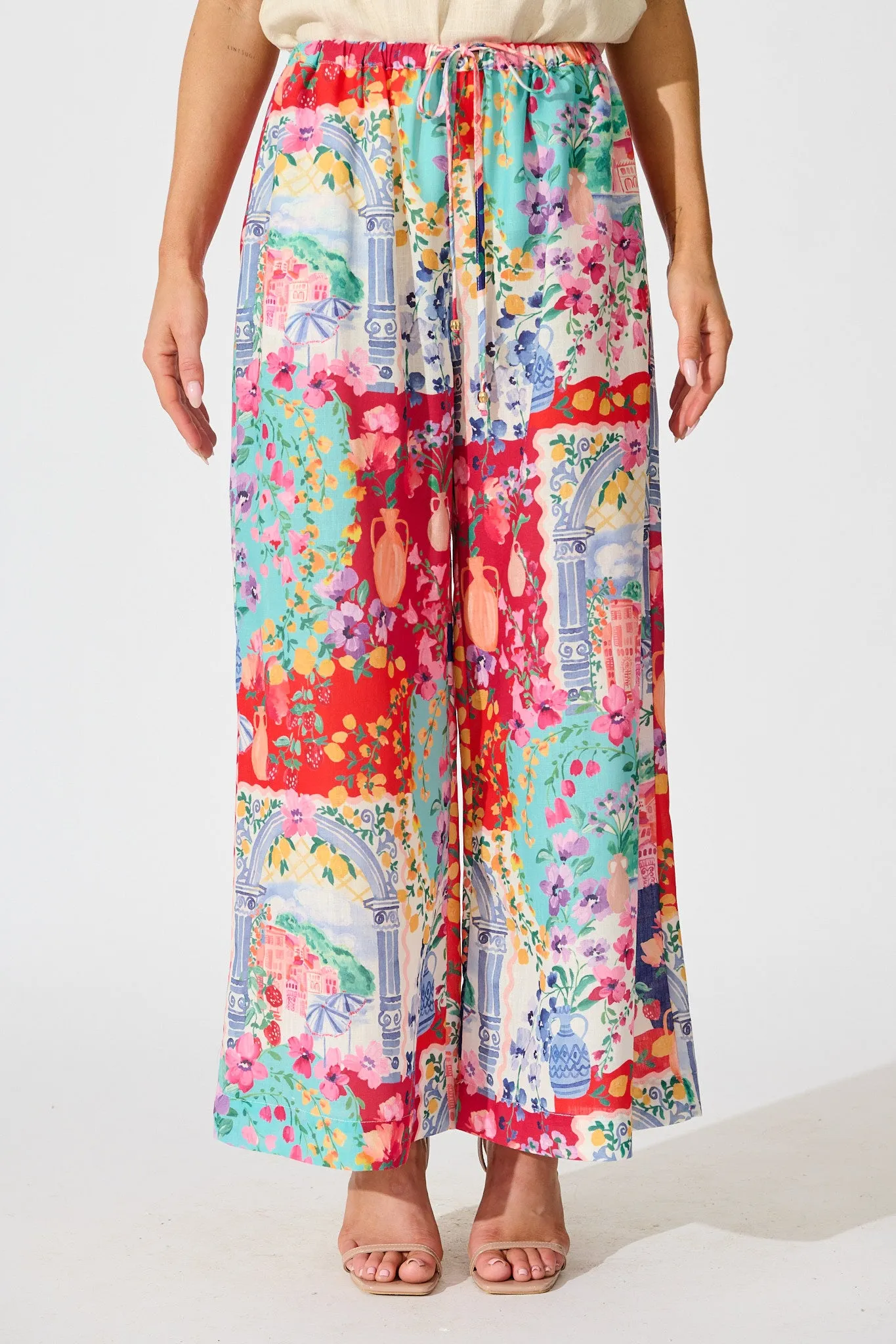 Romeo Pant in Multi Resort Linen Blend sold by St Frock product image thumbnail 4