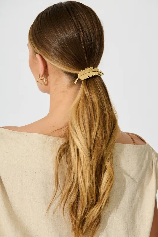 Leafy Barrette in Gold with Diamantes sold by St Frock