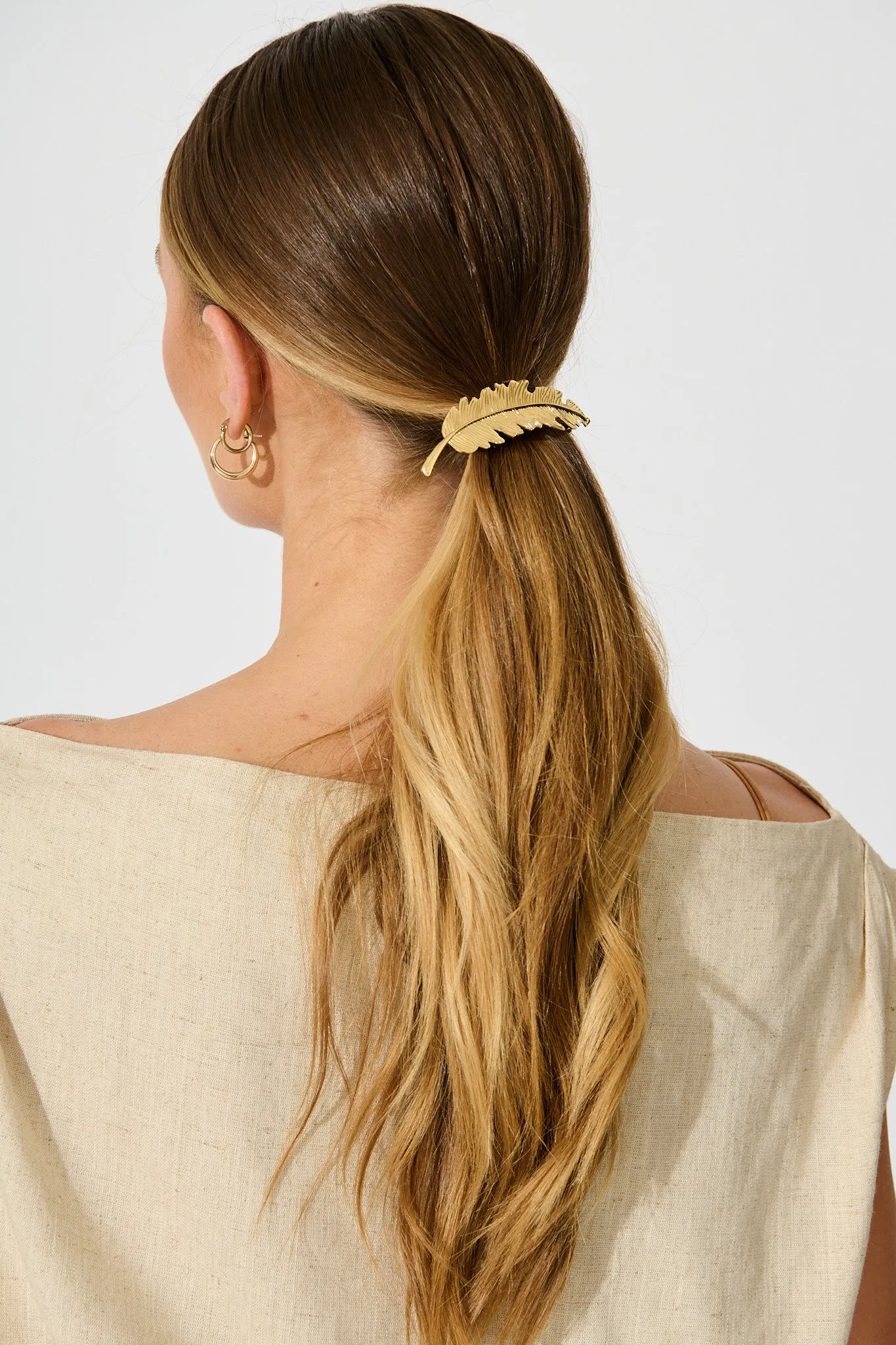 Leafy Barrette in Gold with Diamantes sold by St Frock