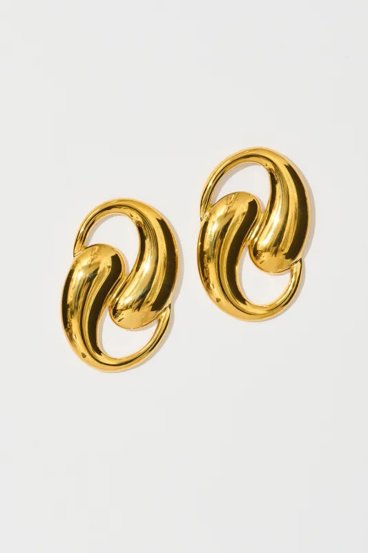Lucia Interlink Earrings in 18K Gold Plated sold by St Frock