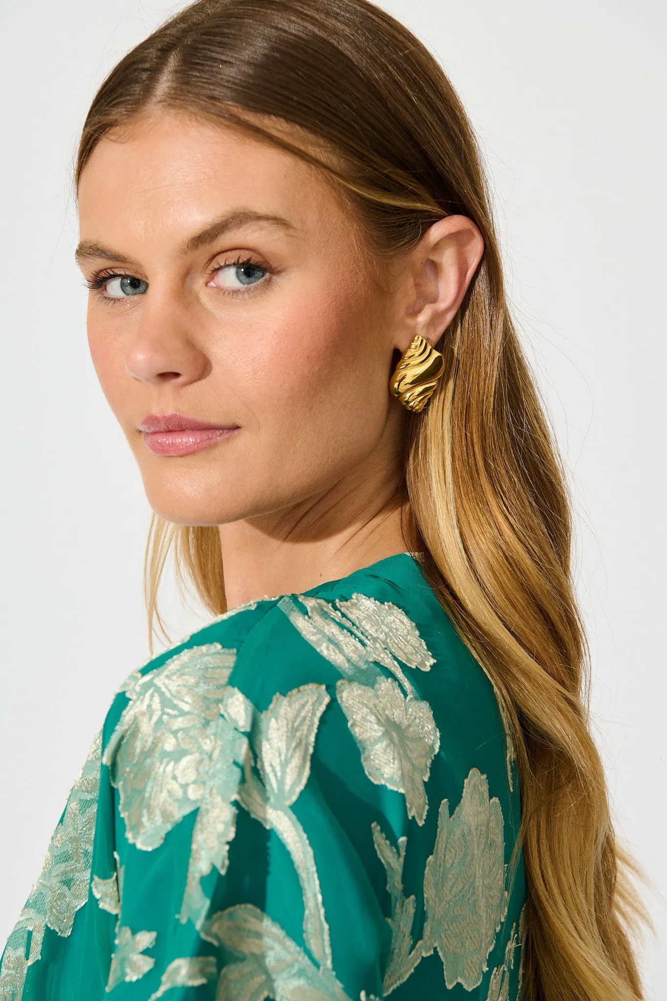 Conch Shell Stud Earrings in 18K Gold Plated sold by St Frock product image thumbnail 2