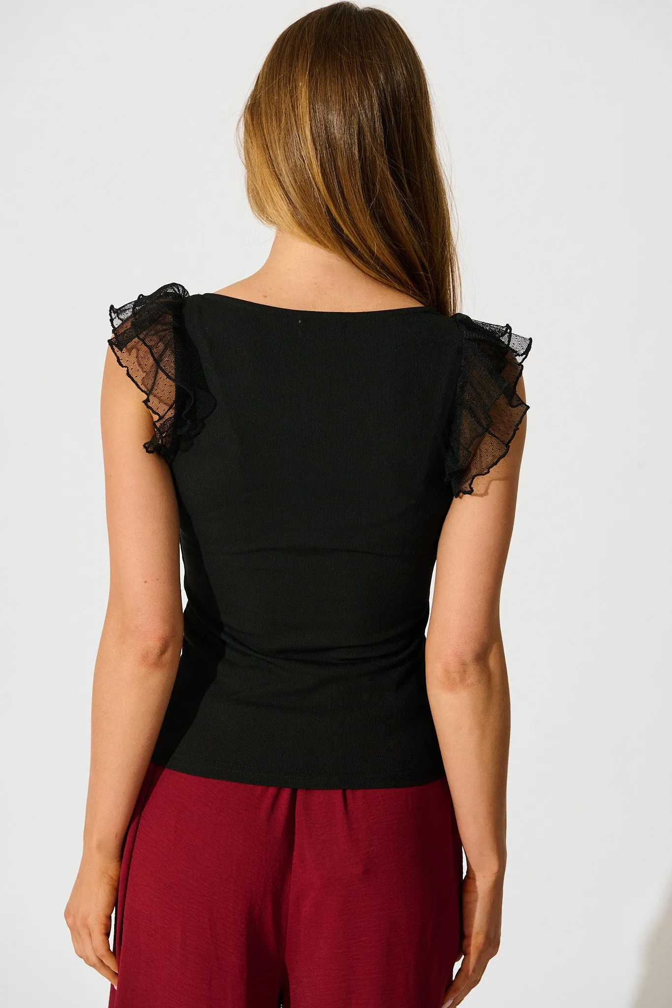 Veil of Dots Top in Black Jersey sold by St Frock product image thumbnail 3