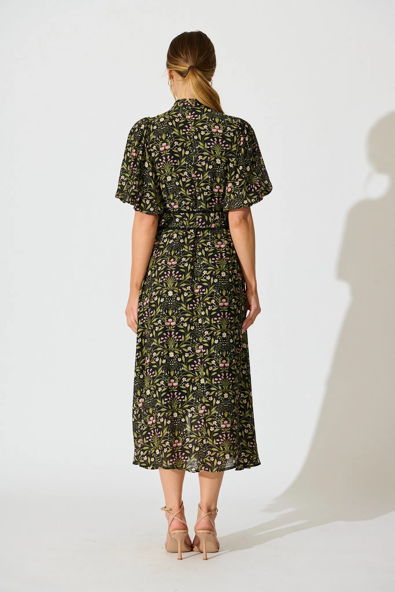 Selestia Maxi Dress in Black Floral sold by St Frock product image thumbnail 4