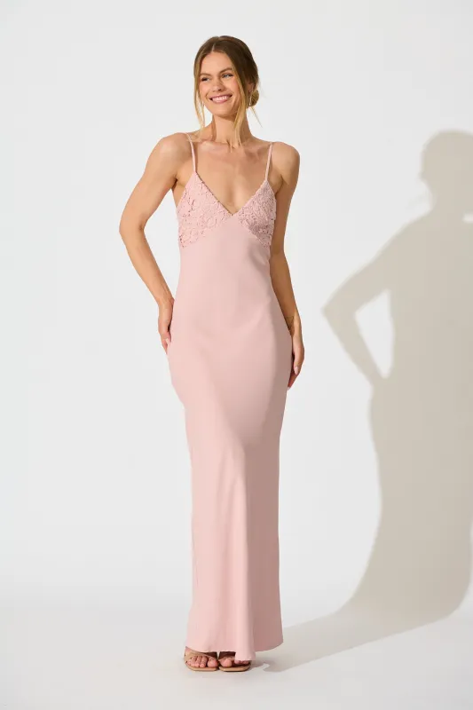 Lush Reverie Maxi Dress in Rose sold by St Frock