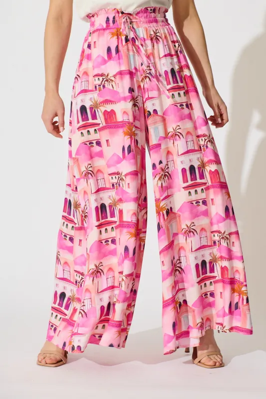 Mariah Pant in Pink Resort Print sold by St Frock