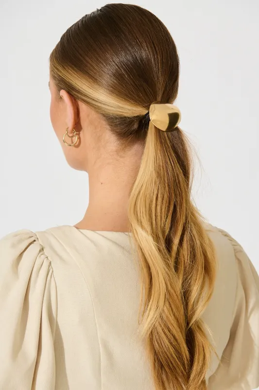 Olla Metal Ponytail Cuff Hair Tie in Gold sold by St Frock