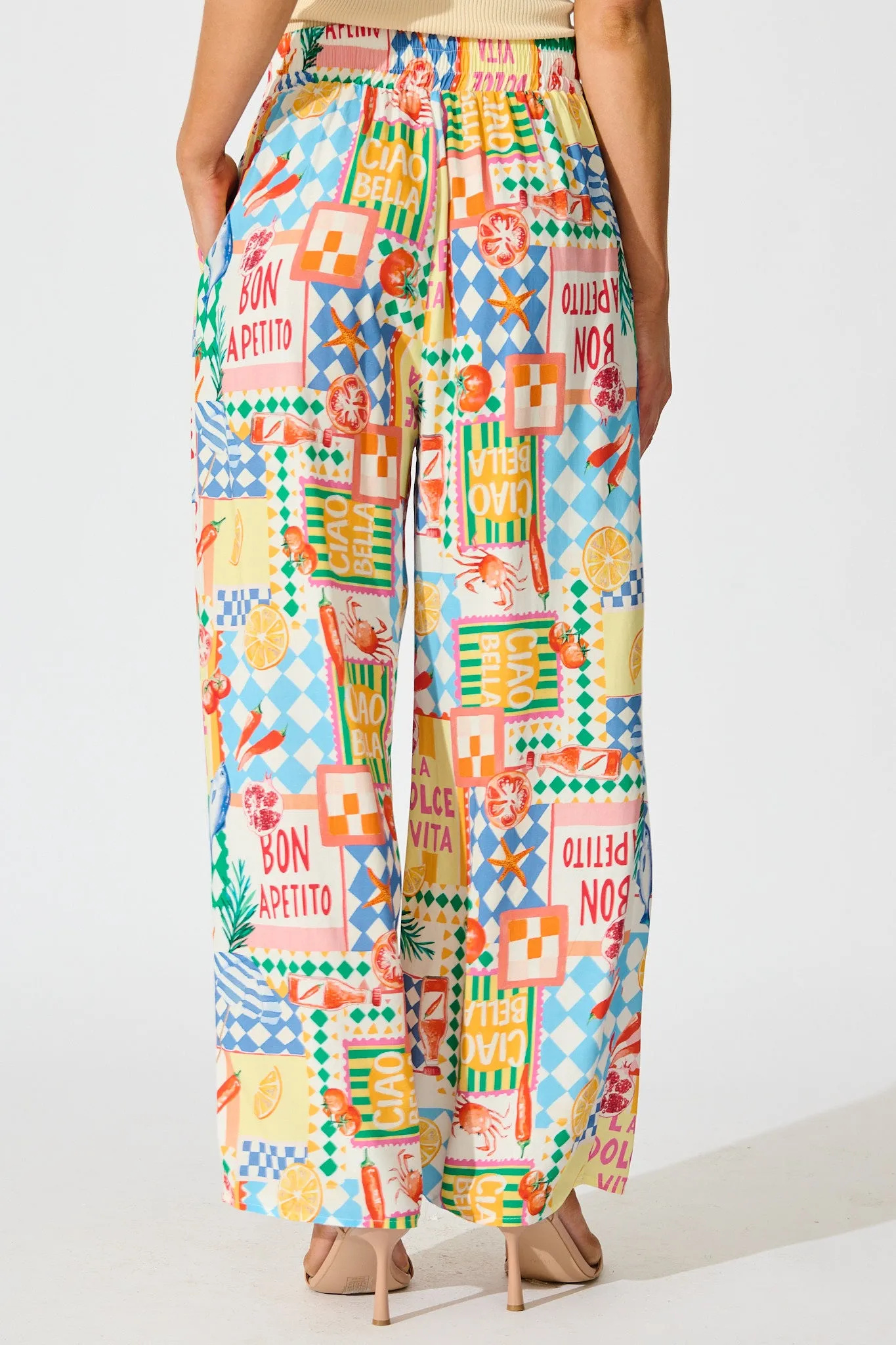 Gilligan Pant in White Multi Conversational Print sold by St Frock product image thumbnail 3