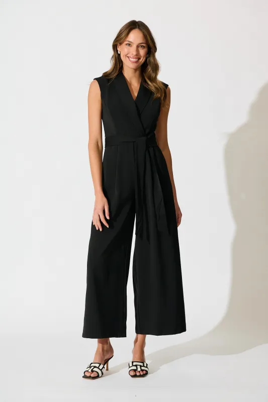 Arden Jumpsuit in Black sold by St Frock