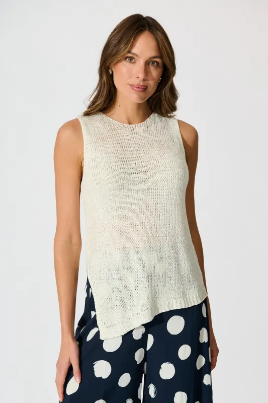 Soft Touch Knit Top in Cream sold by St Frock