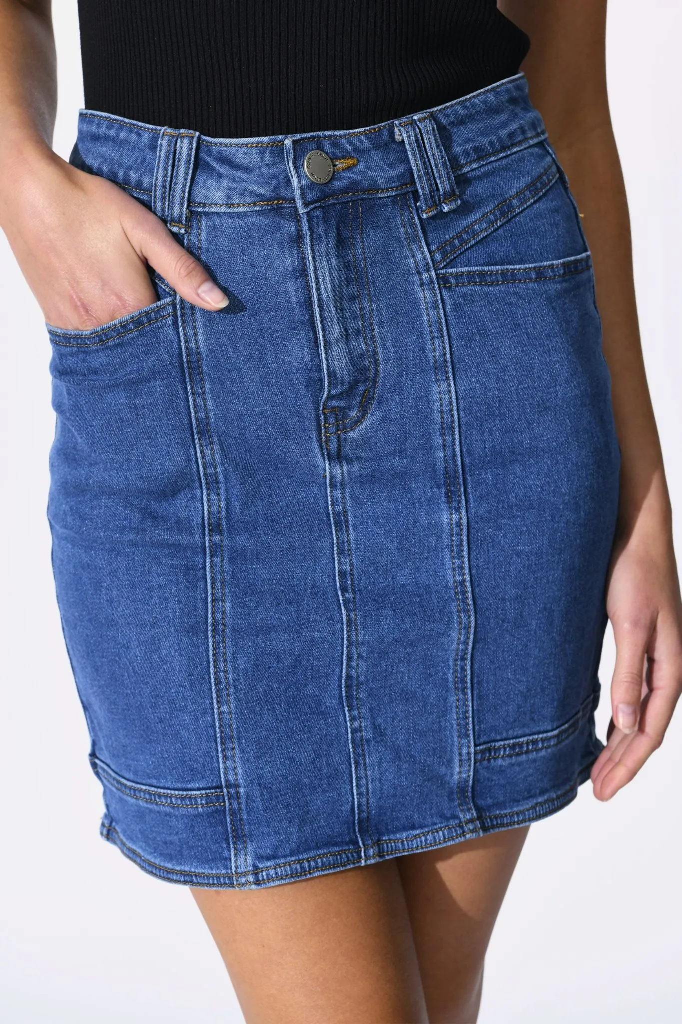Sundae Denim Skirt in Dark Blue Wash sold by St Frock product image thumbnail 5
