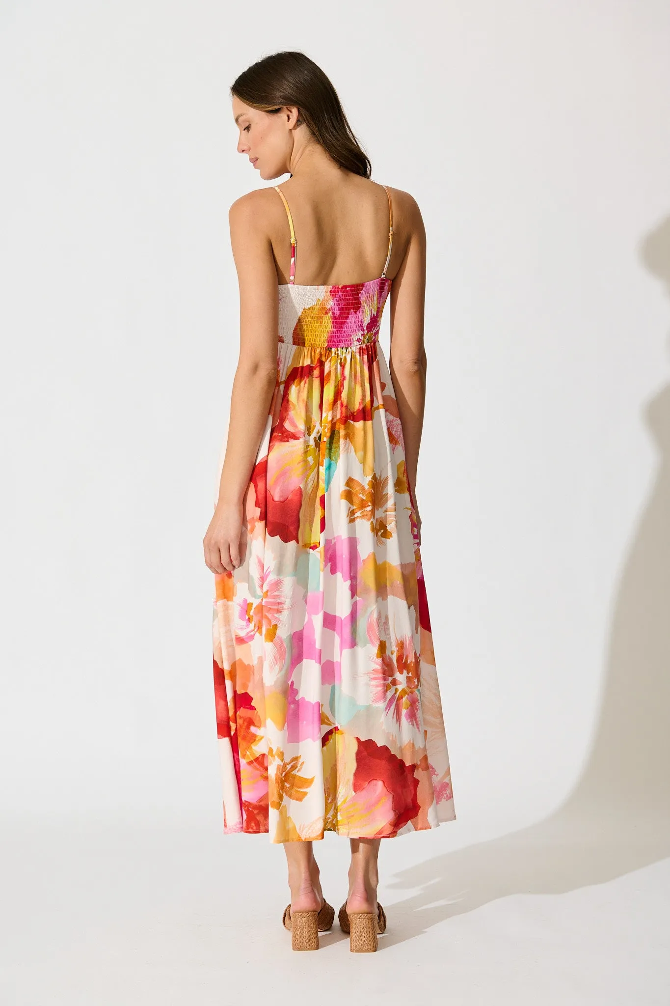 Willa Maxi Sundress in Blush and Multi Floral sold by St Frock product image thumbnail 4