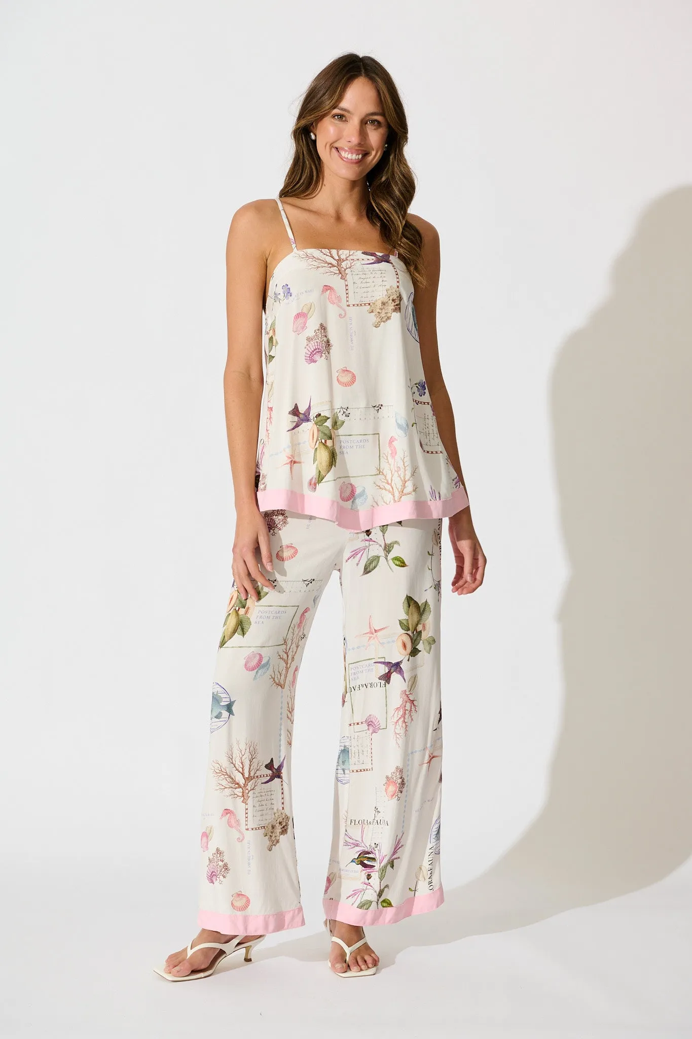 Coastal Charm Pant in White with Multi Shell sold by St Frock product image thumbnail 5