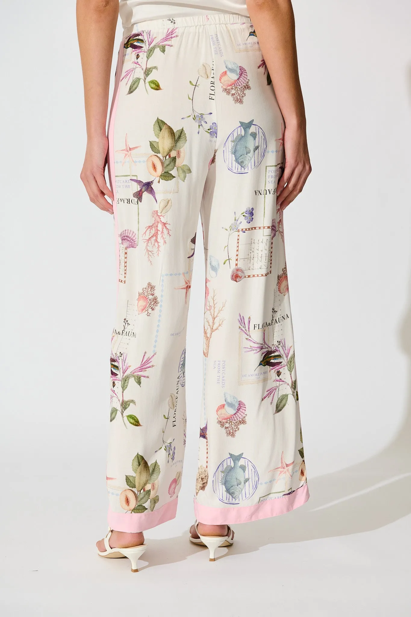 Coastal Charm Pant in White with Multi Shell sold by St Frock product image thumbnail 3