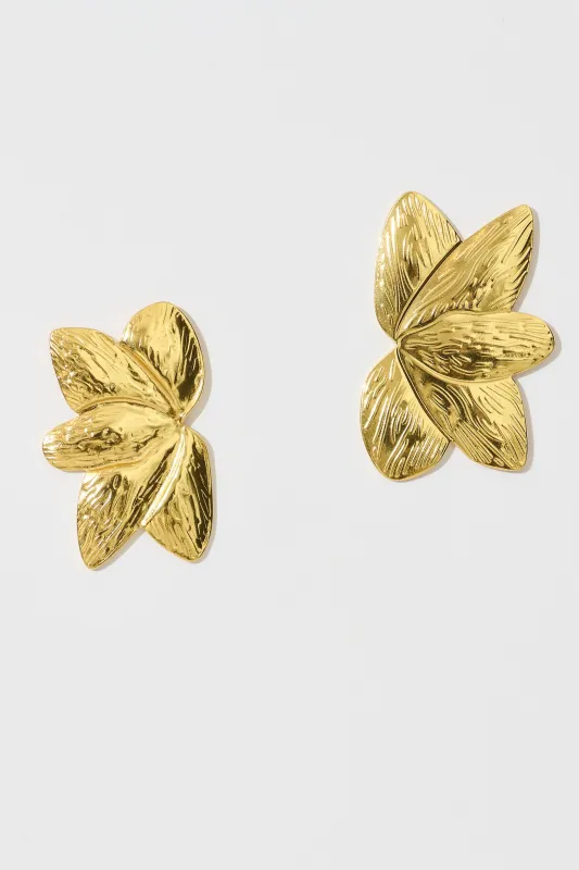 Jina Stud Earrings in Gold sold by St Frock
