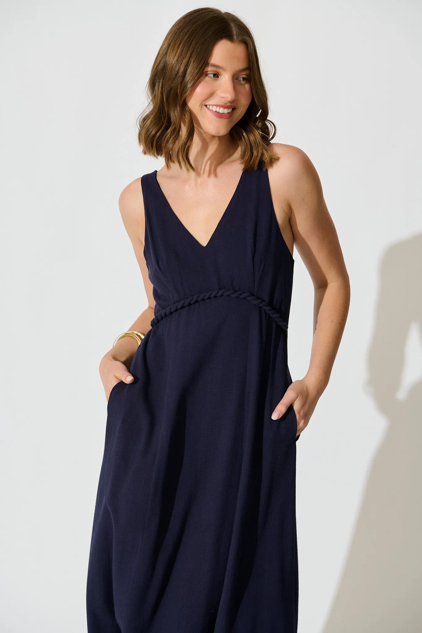 Jordie Midi Dress in Navy sold by St Frock product image thumbnail 2