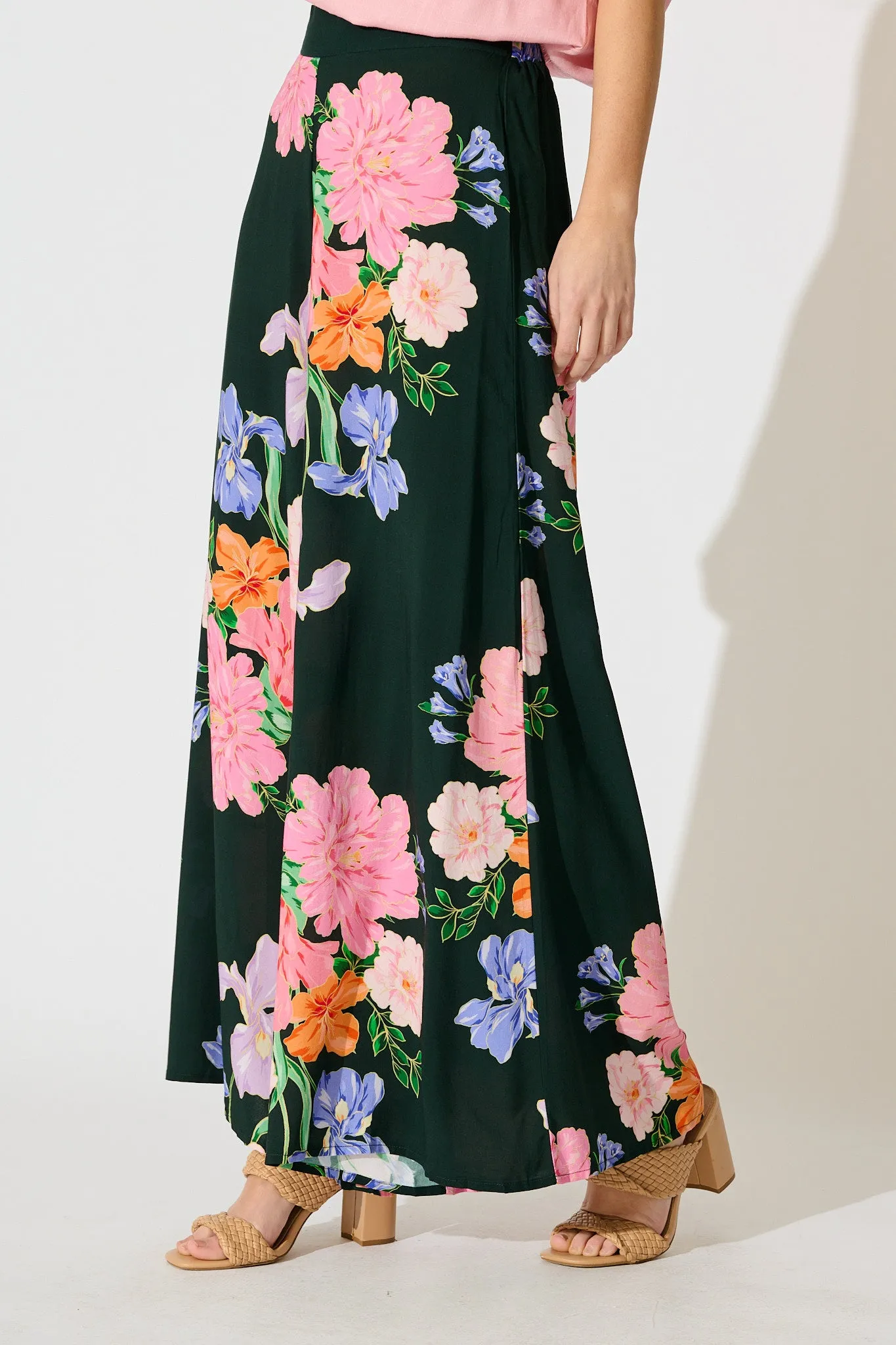 Amara Garden Pant in Green with Multi Floral sold by St Frock product image thumbnail 2