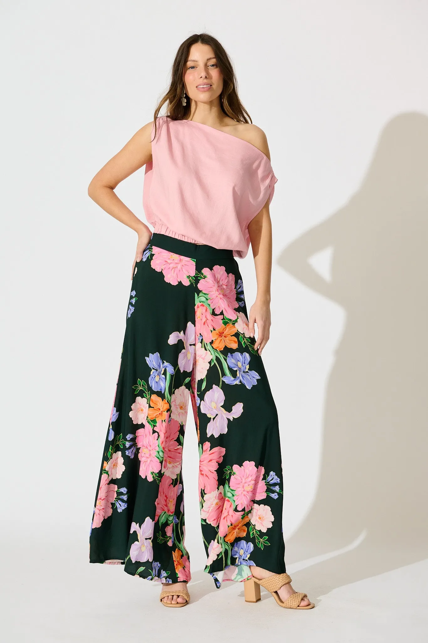 Amara Garden Pant in Green with Multi Floral sold by St Frock product image thumbnail 4