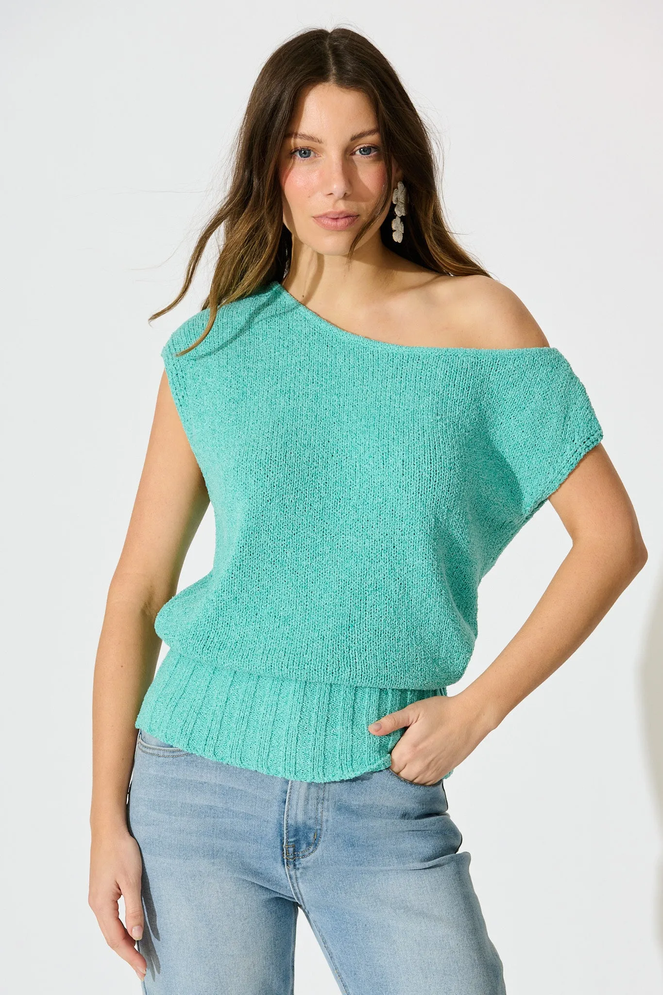 Celeste Knit Top in Jade sold by St Frock