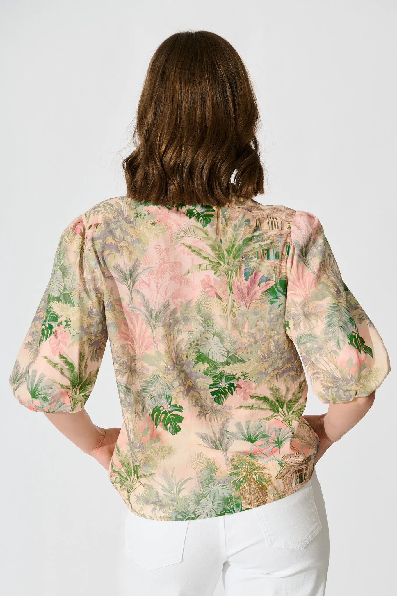 Tropique Whisper Top in Multi Palm Tree Print sold by St Frock product image thumbnail 5