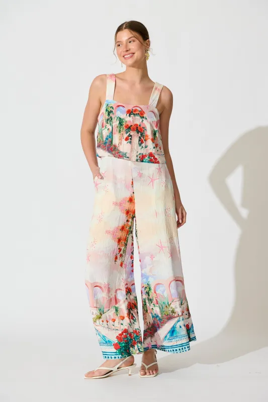 Sandcastle Jumpsuit in Red Rose Conversational Print sold by St Frock